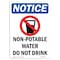 Signmission OSHA Notice, Sign, 7" Height, Non-Potable Water Sign With Symbol, 7" X 5", Portrait OS-NS-D-57-V-15107 - alternate 1